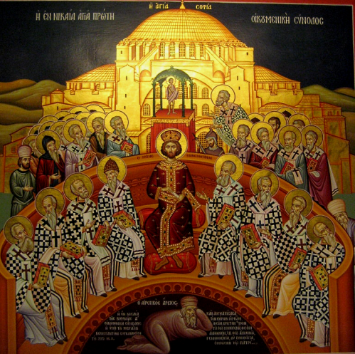 Constanine over Council of Nicaea