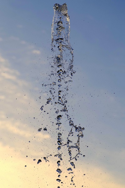 Poured into the air