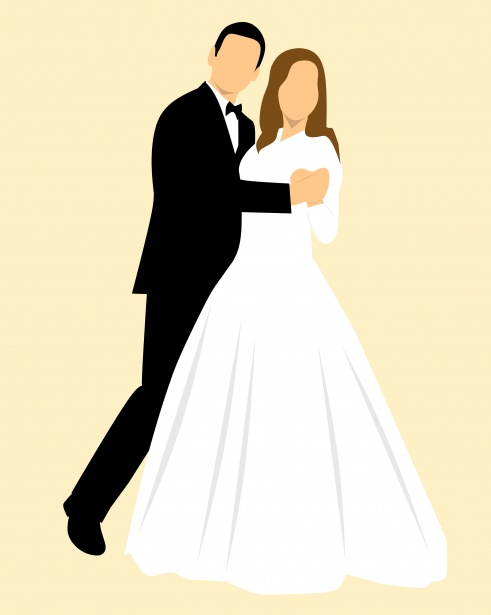 Marriage bride and groom