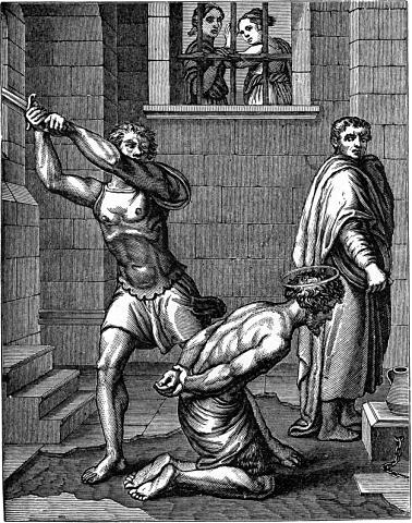 John in prison being beheaded