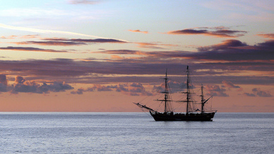 Sailing Ship Over Calm Waters
