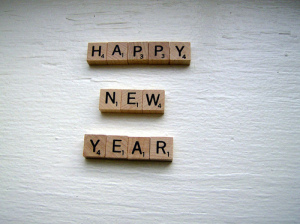 Letters forming "happy new year"