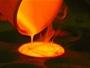 Gold melted by the fire